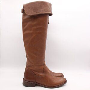 Frye Shirley Brown Leather Boots Women's Size 9 B Over The Knee Tall Riding Boot